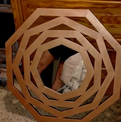 Large geometric wall mirror - geometric,